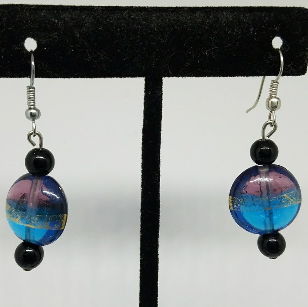 Purple and blue dangle earrings - NWOT